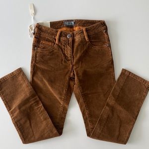 Eddie Pen Girls Corduroy Material Brown Jeans Pants Made in Italy New